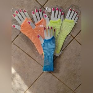 NWT One Pair Long Fishnet Fingerless Gloves Novelty, Costume, 80s, Party
